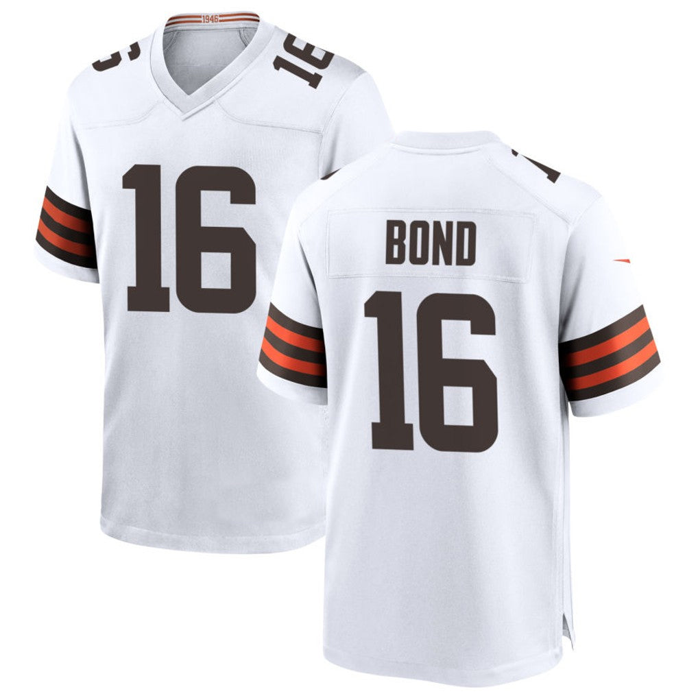 tocy C.Browns #16 Isaiah Bond Player White Home Game Stitched Jerseys