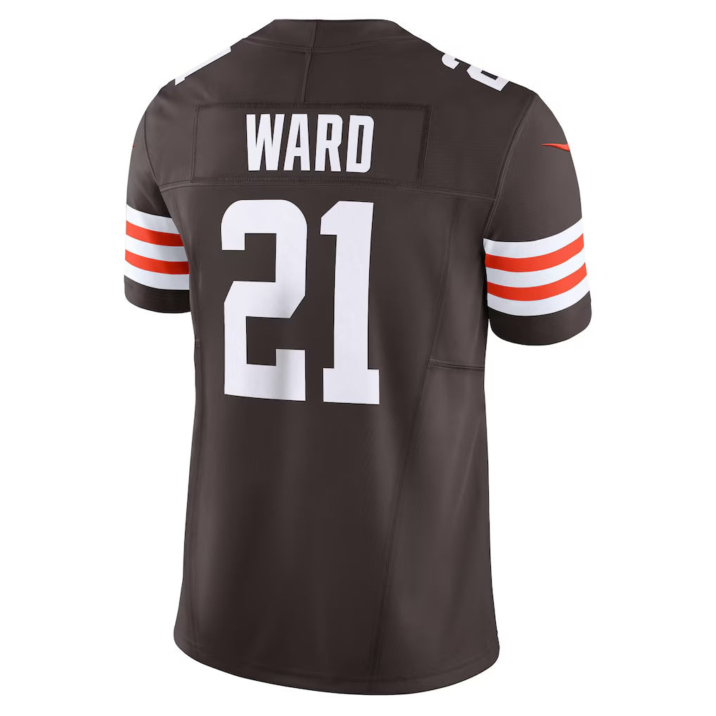 tocy C.Browns #21 Denzel Ward Brown Vapor F.U.S.E. Limited Stitched Jerseys