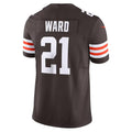 tocy C.Browns #21 Denzel Ward Brown Vapor F.U.S.E. Limited Stitched Jerseys