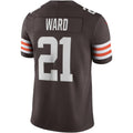 tocy C.Browns #21 Denzel Ward Brown Vapor Limited Stitched Jerseys