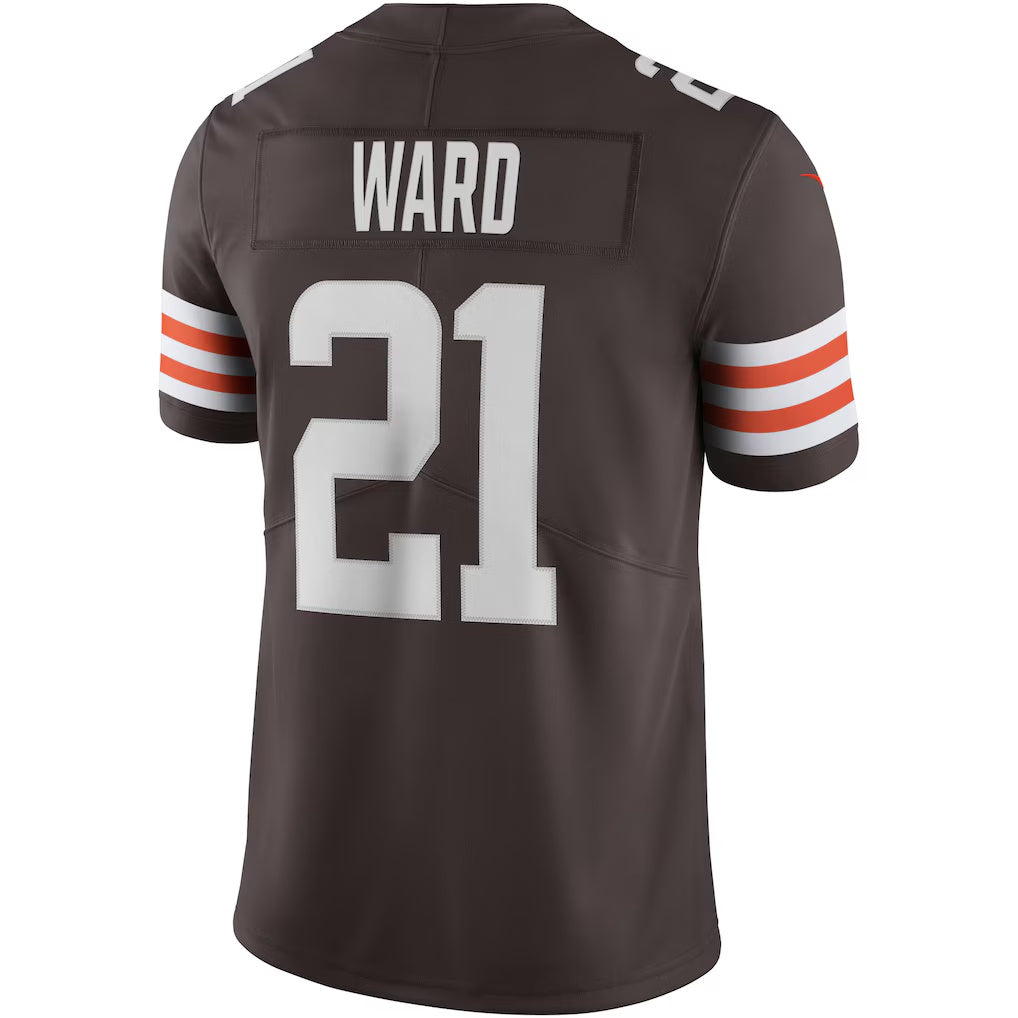 tocy C.Browns #21 Denzel Ward Brown Vapor Limited Stitched Jerseys