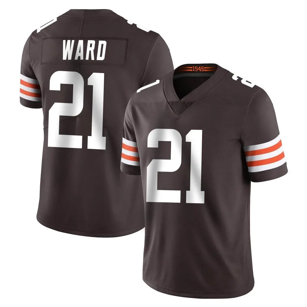 tocy C.Browns #21 Denzel Ward Player Brown Color Vapor Untouchable Limited Home Game Stitched Jerseys