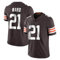 tocy C.Browns #21 Denzel Ward Player Brown Color Vapor Untouchable Limited Home Game Stitched Jerseys