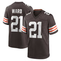 tocy C.Browns #21 Denzel Ward Player Brown Home Game Football Jerseys