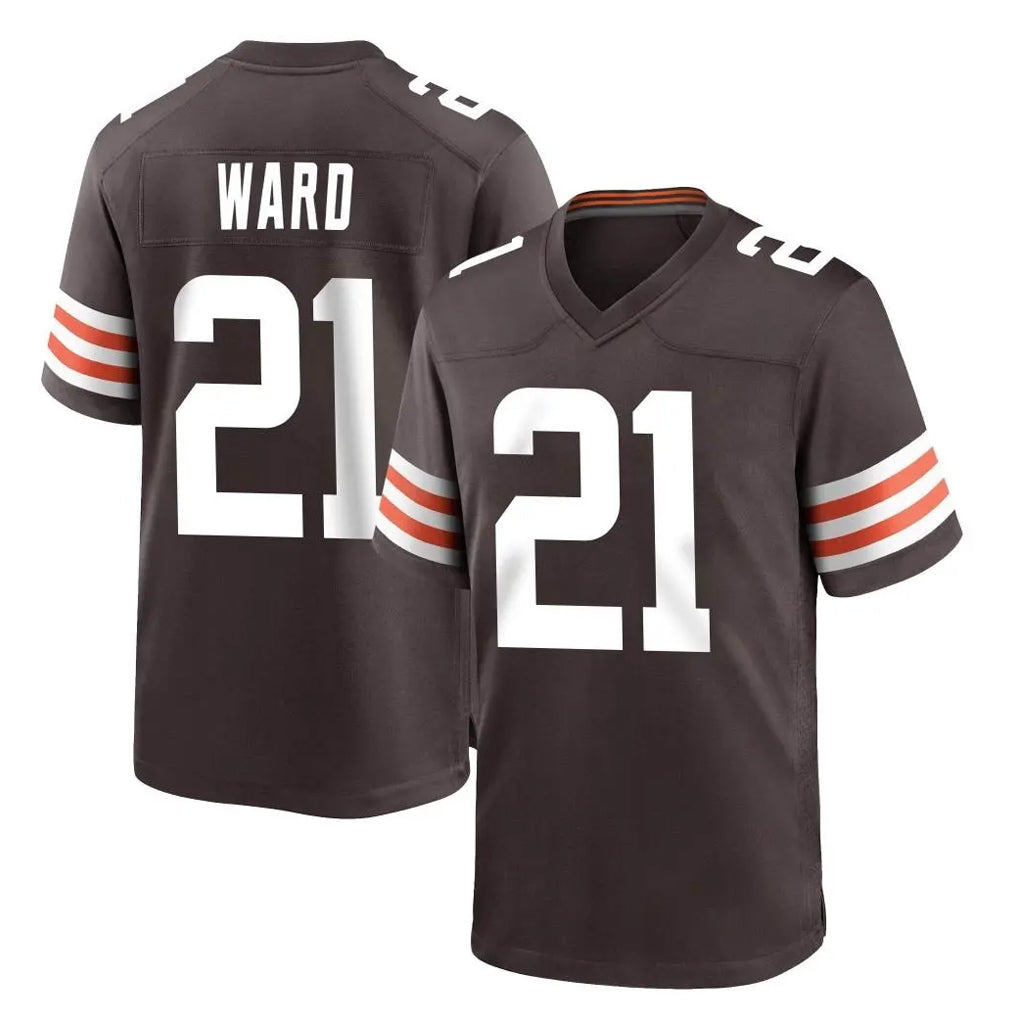 tocy C.Browns #21 Denzel Ward Player Brown Home Game Stitched Jerseys