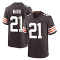 tocy C.Browns #21 Denzel Ward Player Brown Home Game Stitched Jerseys