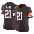 tocy C.Browns #21 Denzel Ward Player Brown Vapor F.U.S.E. Limited Home Game Stitched Jerseys