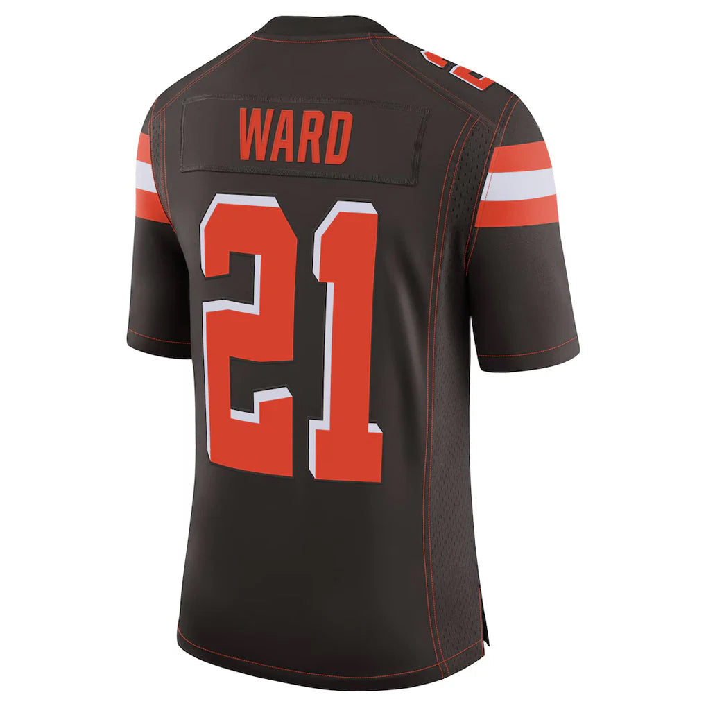 tocy C.Browns #21 Denzel Ward Player Brown Vapor Limited Home Game Stitched Jerseys