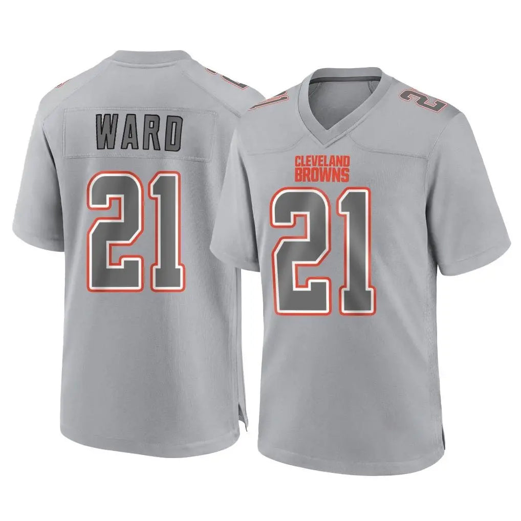 tocy C.Browns #21 Denzel Ward Player Gray Atmosphere Fashion Game Stitched Jerseys