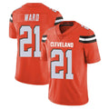 tocy C.Browns #21 Denzel Ward Player Orange Alternate Vapor Untouchable Limited Home Game Stitched Jerseys