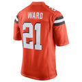 tocy C.Browns #21 Denzel Ward Player Orange Vapor Limited Football Jerseys
