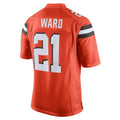 tocy C.Browns #21 Denzel Ward Player Orange Vapor Limited Home Game Stitched Jerseys