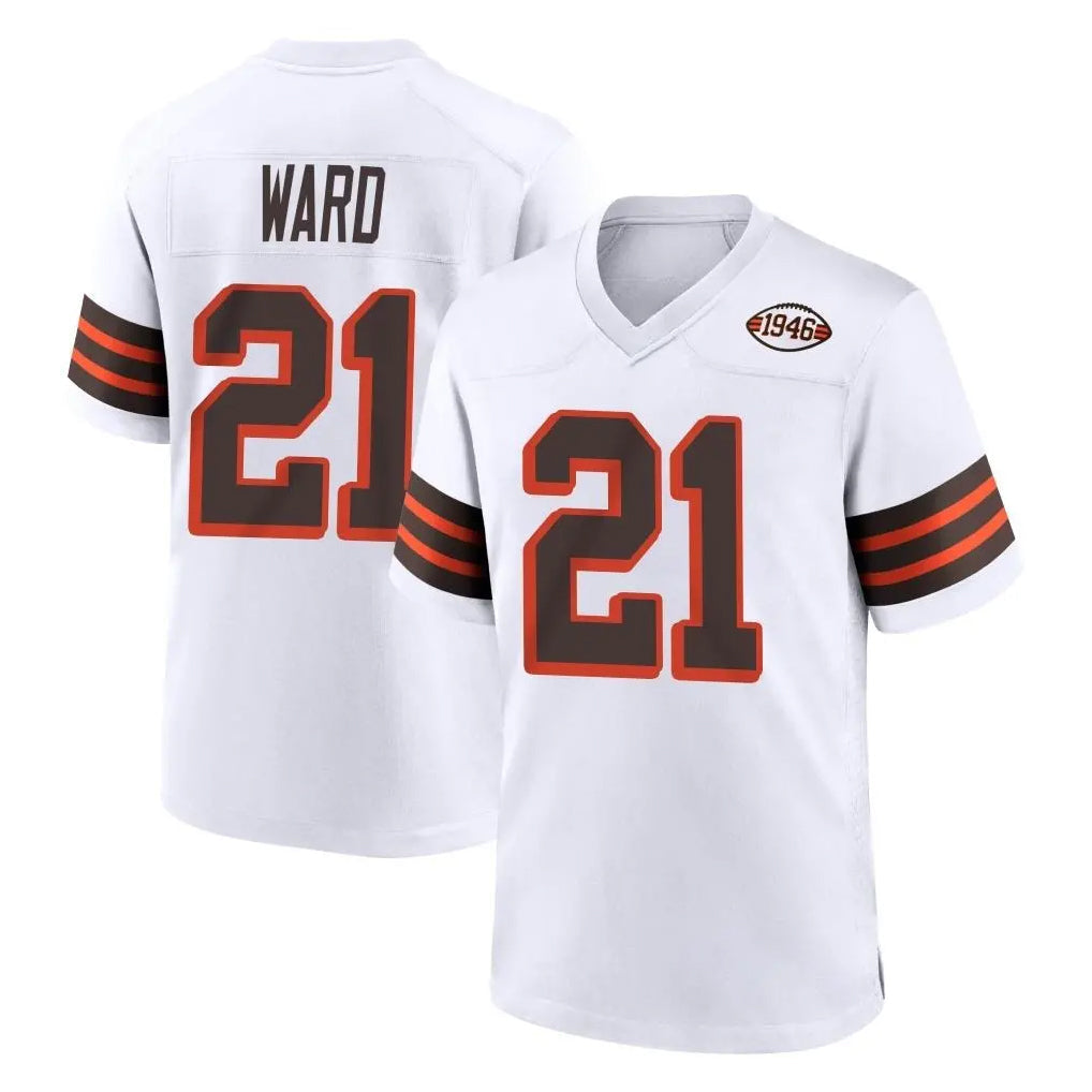 tocy C.Browns #21 Denzel Ward Player White Alternate Home Game Stitched Jerseys
