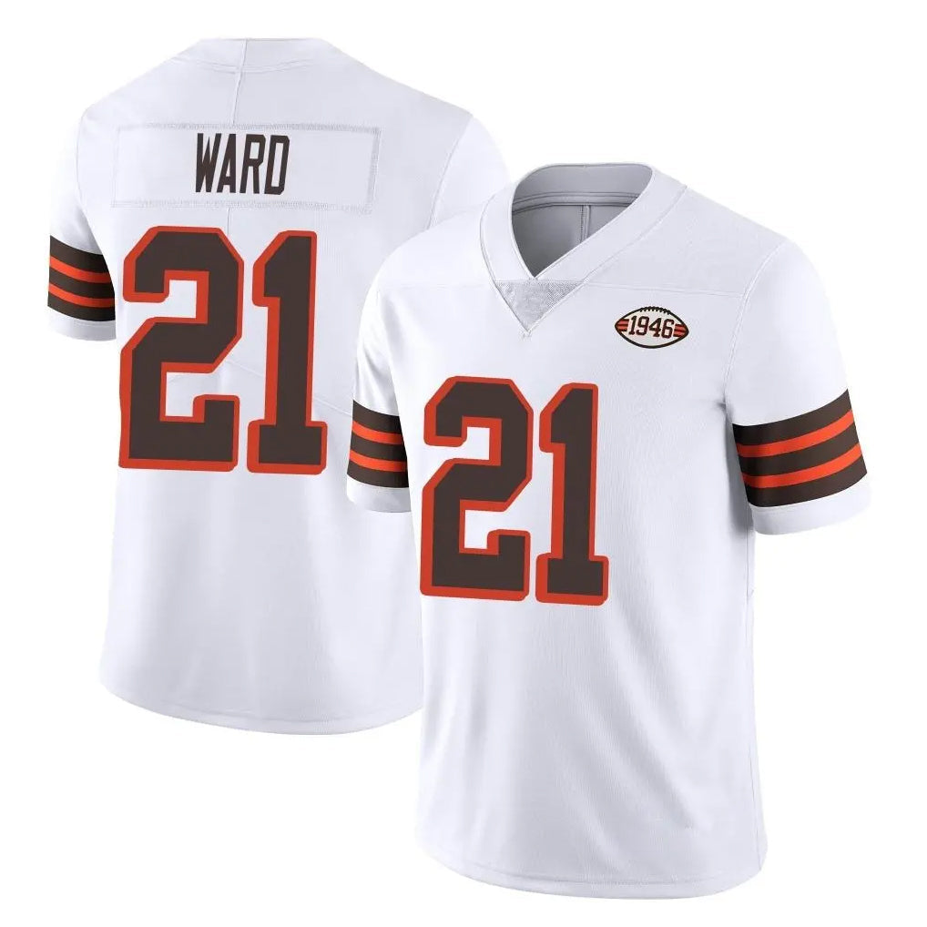 tocy C.Browns #21 Denzel Ward Player White Limited  Vapor 1946 Collection Alternate Game Stitched Jerseys