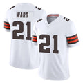 tocy C.Browns #21 Denzel Ward Player White Vapor F.U.S.E. Limited Home Game Stitched Jerseys