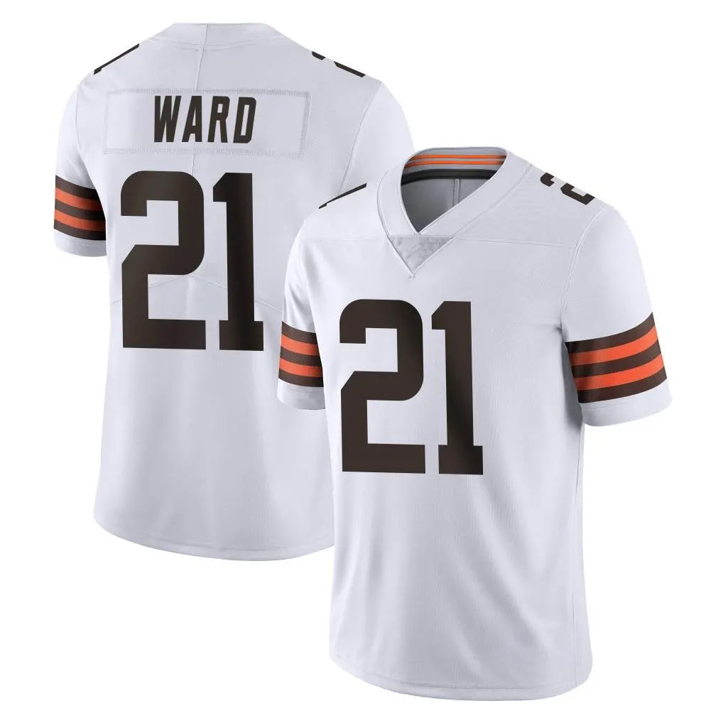 tocy C.Browns #21 Denzel Ward Player White Vapor Untouchable Limited Home Game Stitched Jerseys