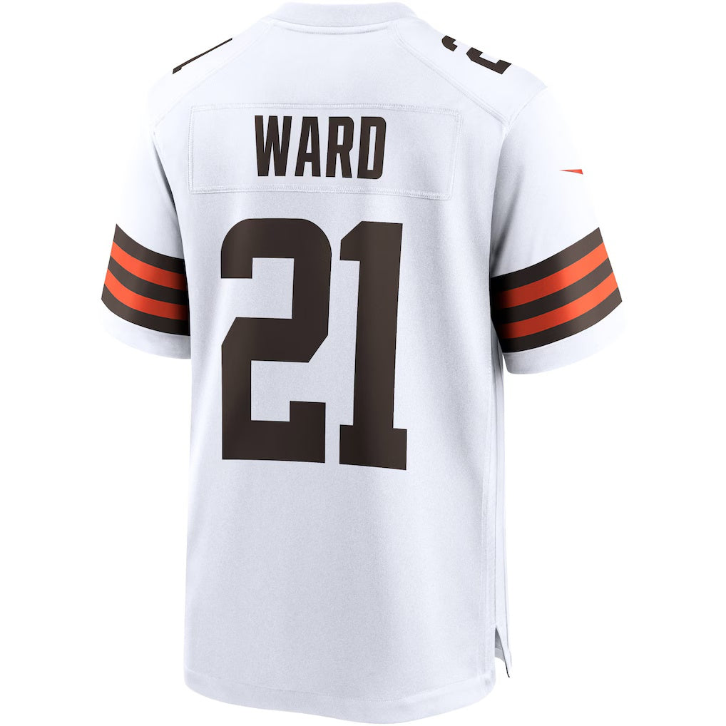 tocy C.Browns #21 Denzel Ward White Game Stitched Jerseys