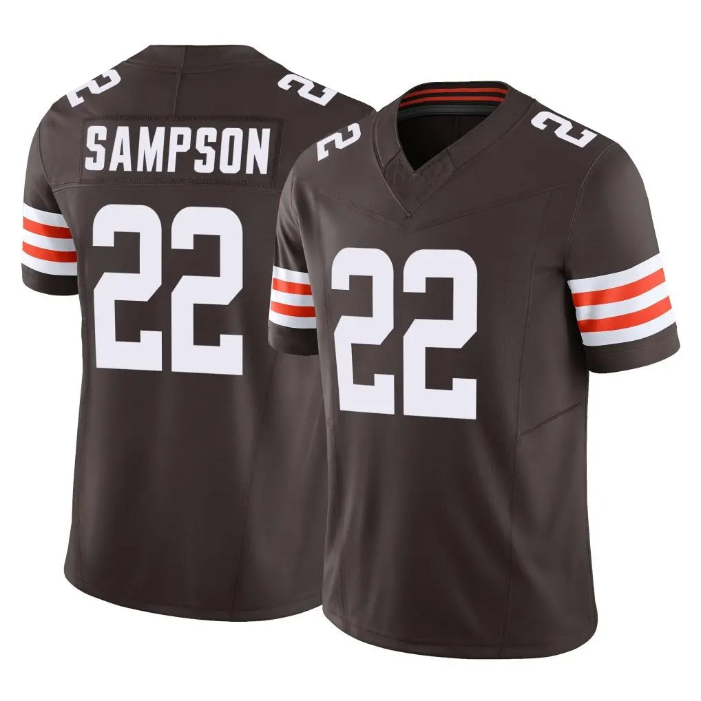 tocy C.Browns #22 Dylan Sampson Player Brown Vapor F.U.S.E. Limited Home Game Stitched Jerseys