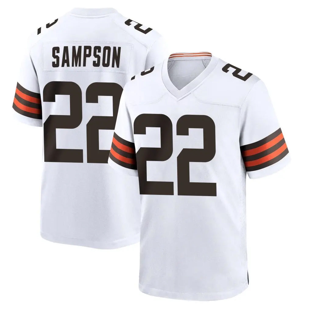 tocy C.Browns #22 Dylan Sampson Player White Home Game Stitched Jerseys