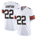 tocy C.Browns #22 Dylan Sampson Player White Vapor F.U.S.E. Limited Home Game Stitched Jerseys