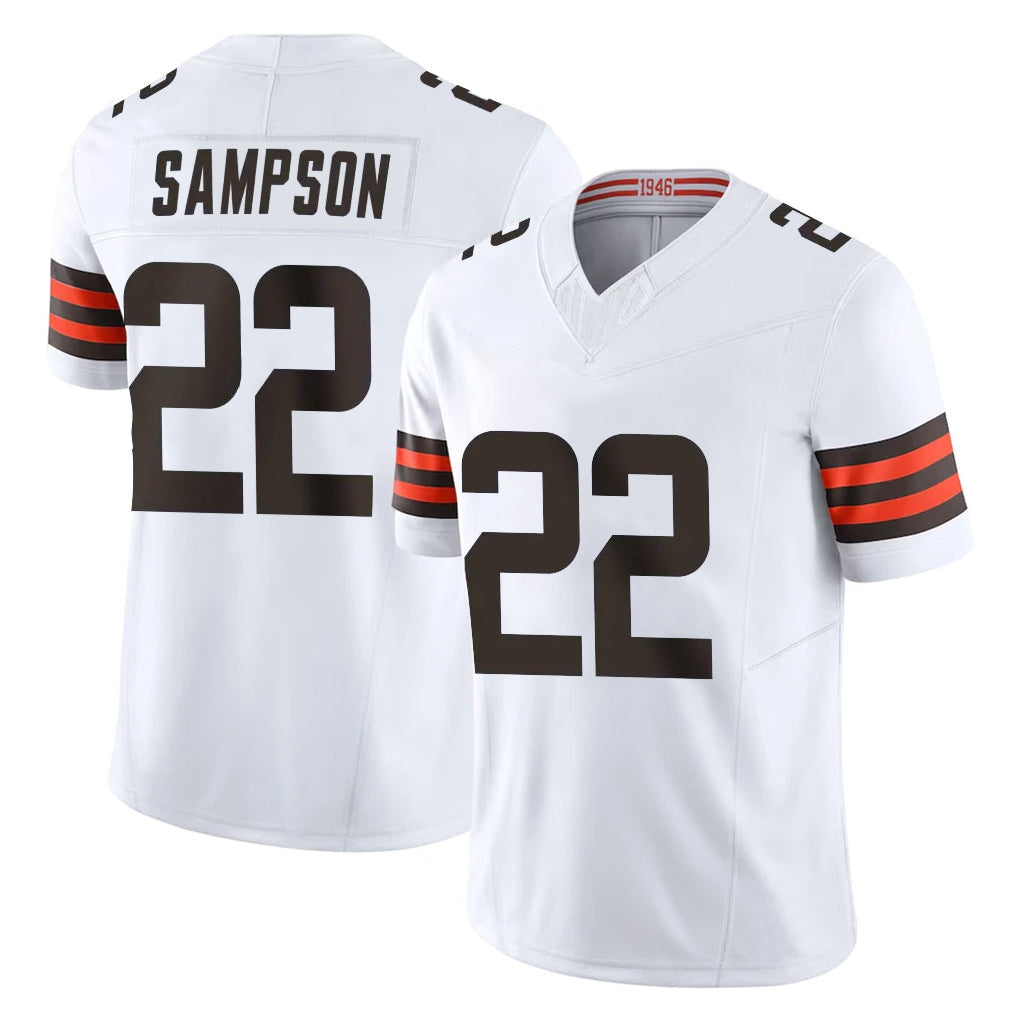 tocy C.Browns #22 Dylan Sampson Player White Vapor F.U.S.E. Limited Home Game Stitched Jerseys