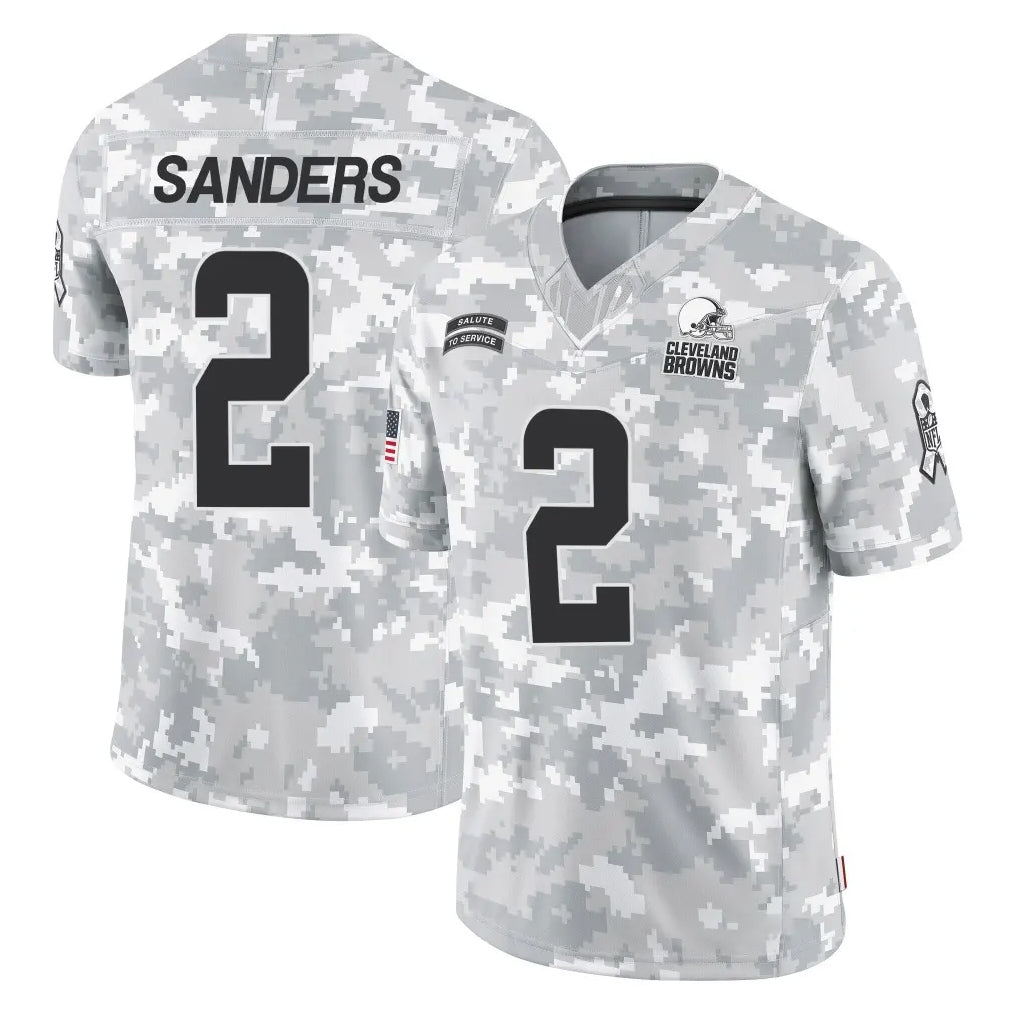 tocy C.Browns #2 Shedeur Sanders Player Arctic Camo Salute to Service Limited Home Game Stitched Jerseys
