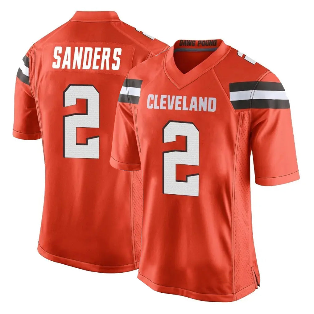 tocy C.Browns #2 Shedeur Sanders Player Orange Home Game Stitched Jerseys