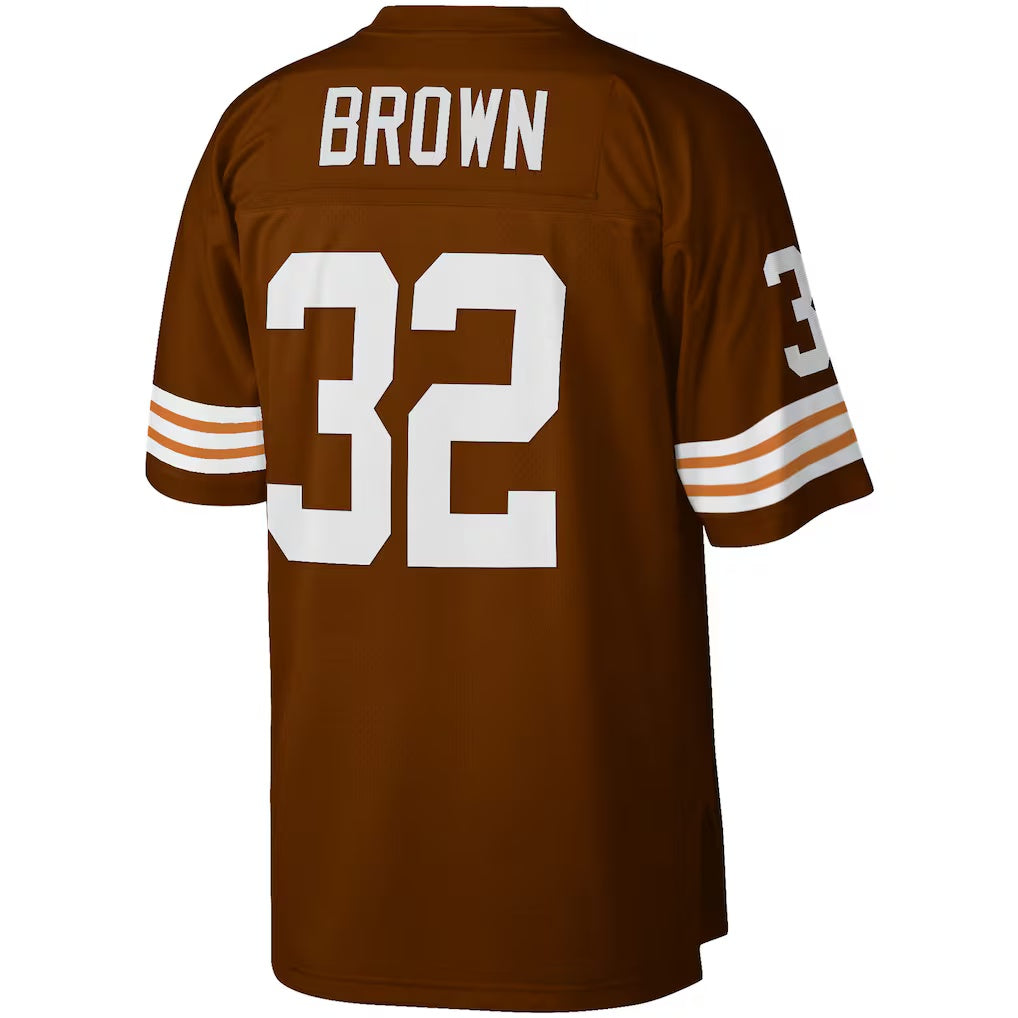 tocy C.Browns #32 Jim Brown Mitchell & Ness Brown Big & Tall Retired Player Replica Stitched Jerseys