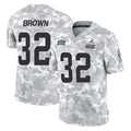 tocy C.Browns #32 Jim Brown Player Arctic Camo Salute to Service Limited Home Game Stitched Jerseys