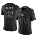 tocy C.Browns #32 Jim Brown Player Black Reflective Home Game Stitched Jerseys