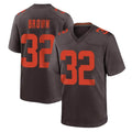 tocy C.Browns #32 Jim Brown Player Brown Alternate Home Game Stitched Jerseys