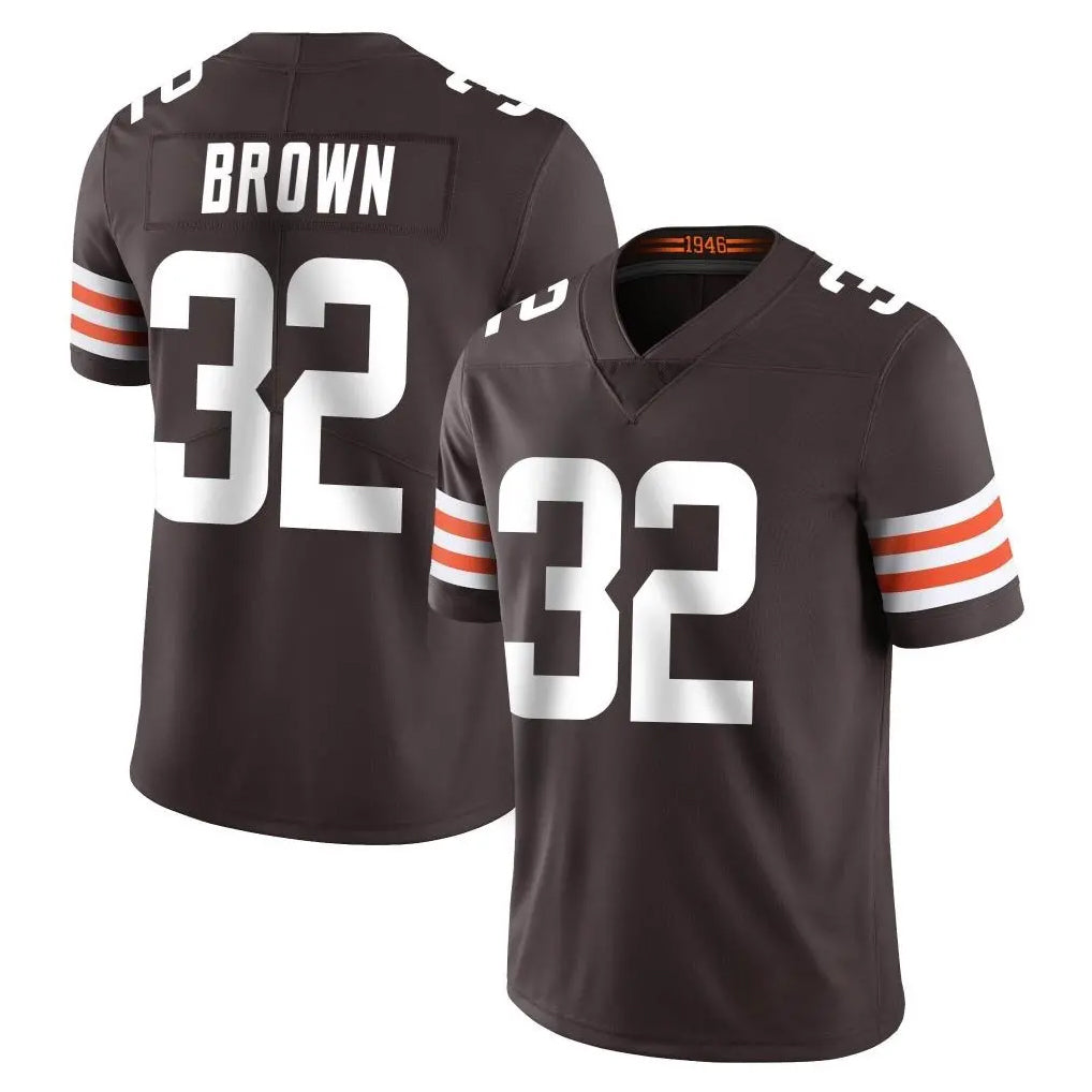 tocy C.Browns #32 Jim Brown Player Brown Color Vapor Untouchable Limited Home Game Stitched Jerseys