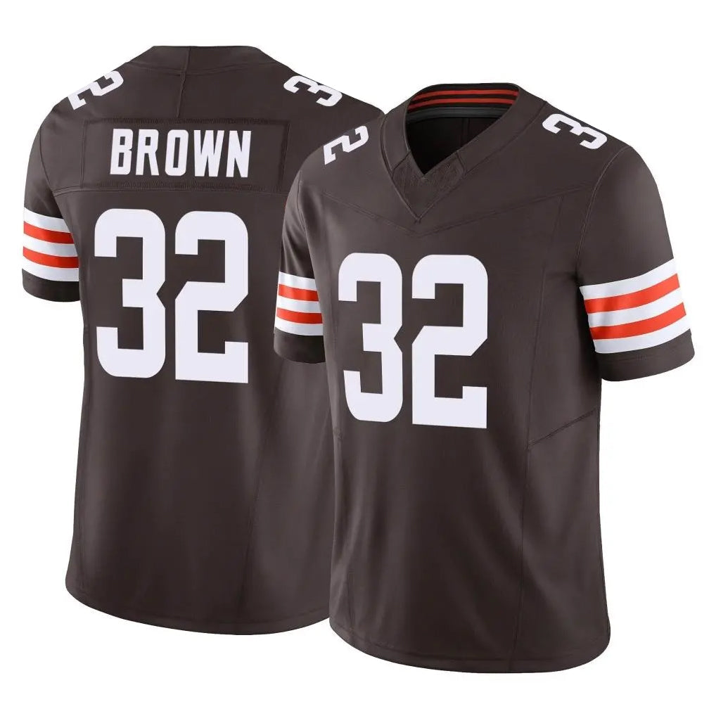 tocy C.Browns #32 Jim Brown Player Brown Vapor F.U.S.E. Limited Home Game Stitched Jerseys