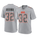 tocy C.Browns #32 Jim Brown Player Gray Atmosphere Fashion Game Stitched Jerseys