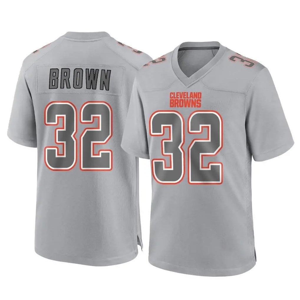 tocy C.Browns #32 Jim Brown Player Gray Atmosphere Fashion Game Stitched Jerseys