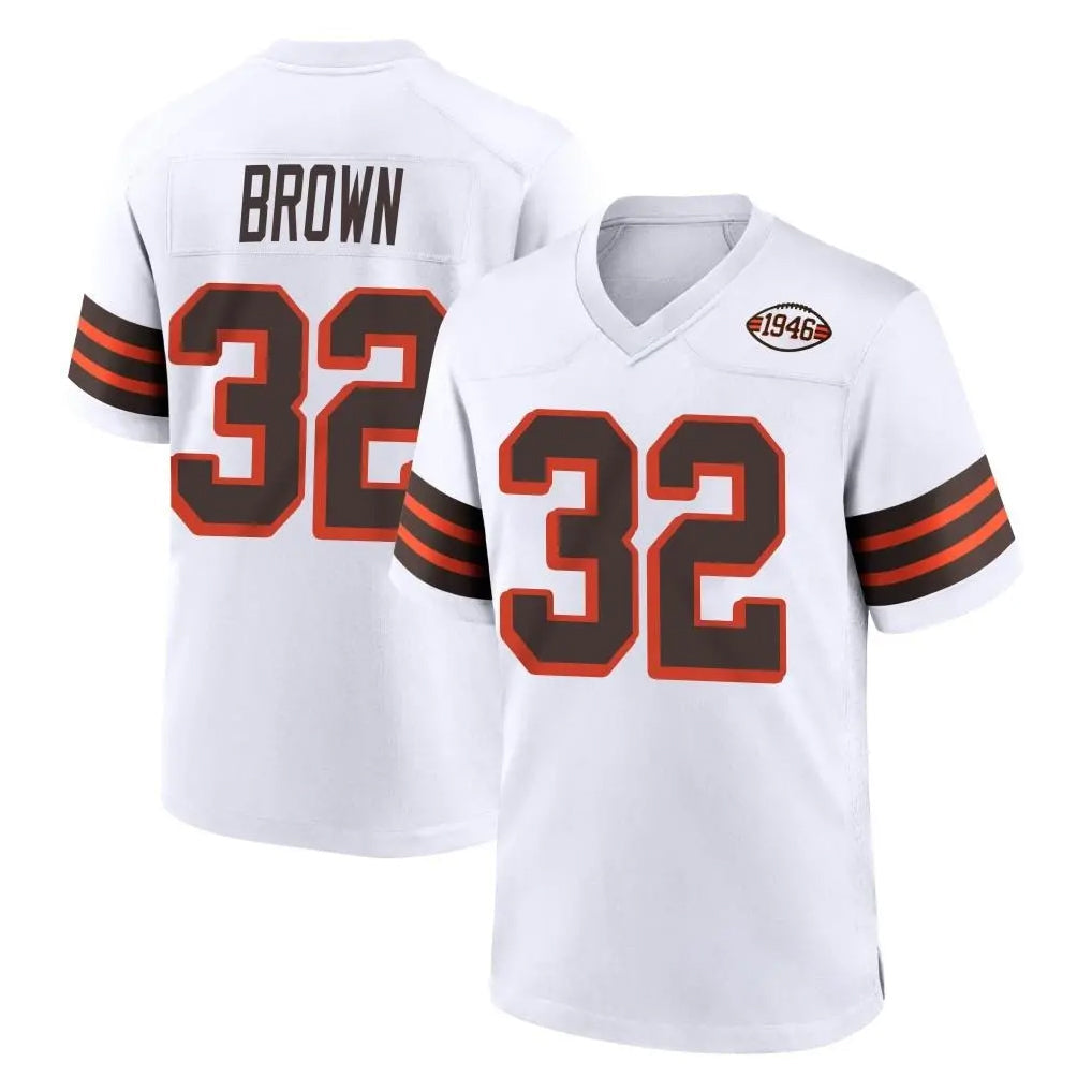 tocy C.Browns #32 Jim Brown Player White Alternate Home Game Stitched Jerseys