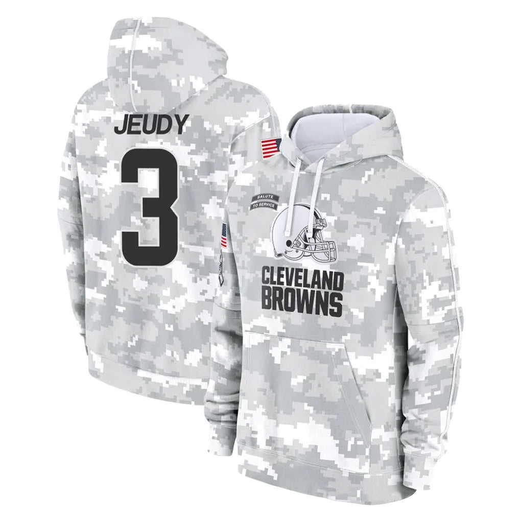 tocy C.Browns #3 Jerry Jeudy Player Arctic Camo Salute to Service Hoodies Limited Game Stitched Jerseys