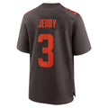 tocyC.Browns #3 Jerry Jeudy Player Brown Game Stitched Jerseys