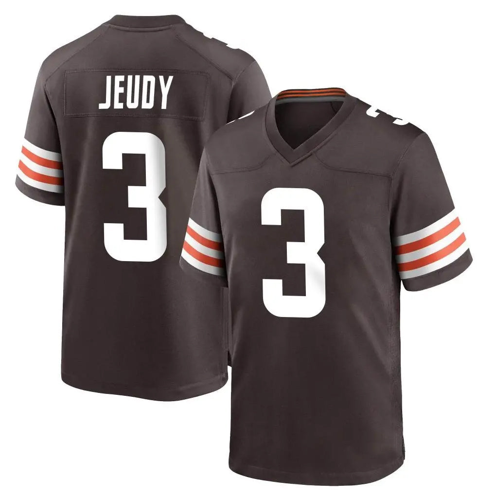 tocy C.Browns #3 Jerry Jeudy Player Brown Home Game Stitched Jerseys