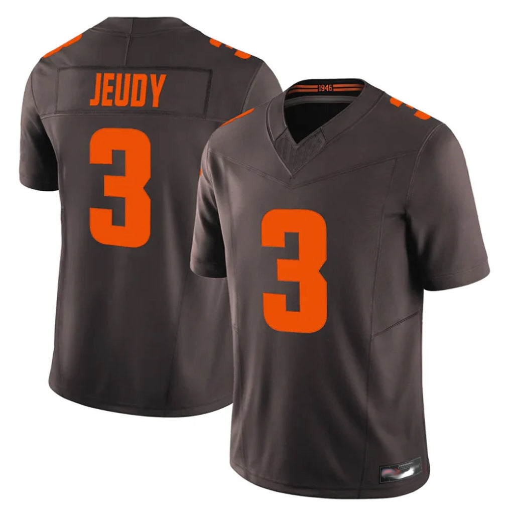 tocy C.Browns #3 Jerry Jeudy Player Brown Limited Vapor F.U.S.E. Alternate Game Stitched Jerseys