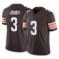 tocyC.Browns #3 Jerry Jeudy Player Brown Vapor F.U.S.E. Limited Stitched Jerseys
