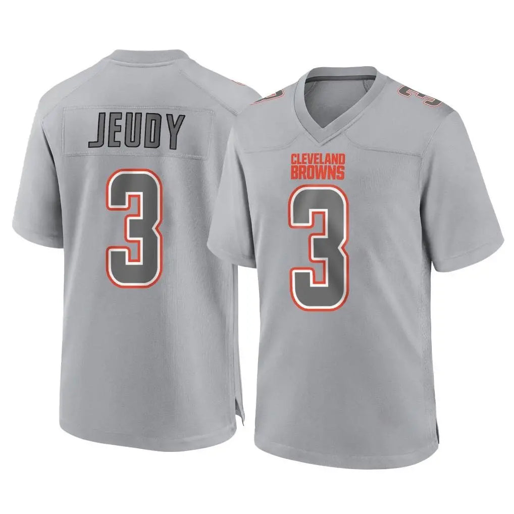 tocy C.Browns #3 Jerry Jeudy Player Gray Atmosphere Fashion Game Stitched Jerseys
