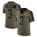 tocy C.Browns #3 Jerry Jeudy Player Olive Salute to Service Limited Home Game Stitched Jerseys