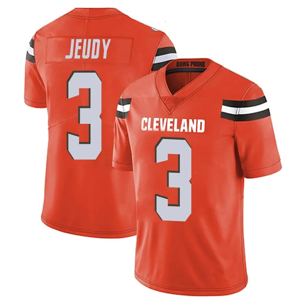 tocy C.Browns #3 Jerry Jeudy Player Orange Alternate Vapor Untouchable Limited Home Game Stitched Jerseys