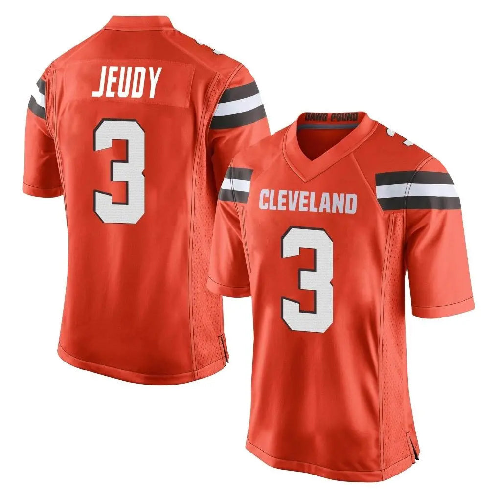 tocy C.Browns #3 Jerry Jeudy Player Orange Home Game Stitched Jerseys