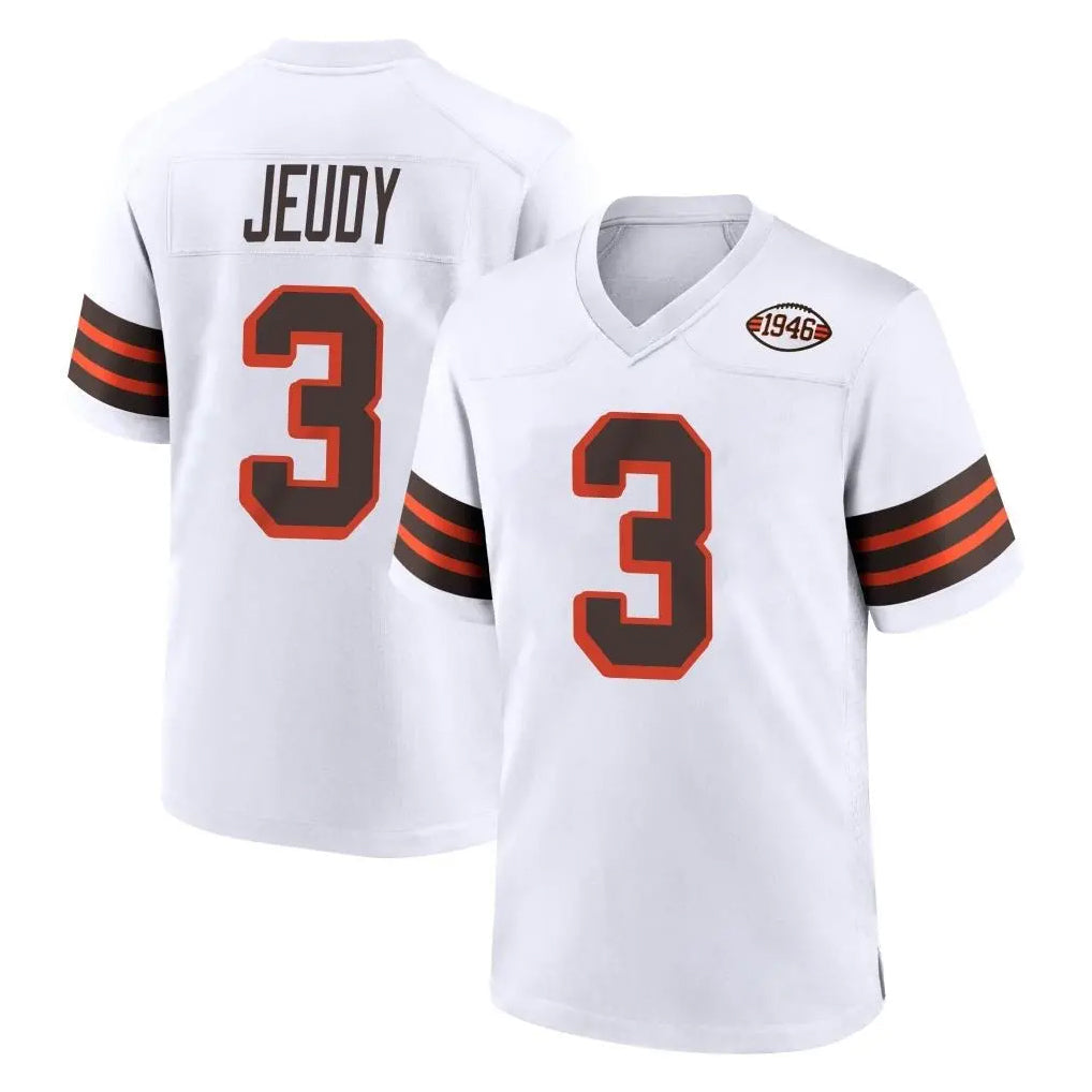 tocy C.Browns #3 Jerry Jeudy Player White Alternate Home Game Stitched Jerseys
