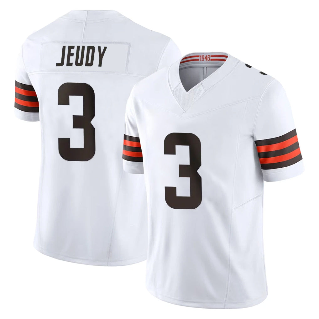 tocy C.Browns #3 Jerry Jeudy Player White Vapor F.U.S.E. Limited Home Game Stitched Jerseys