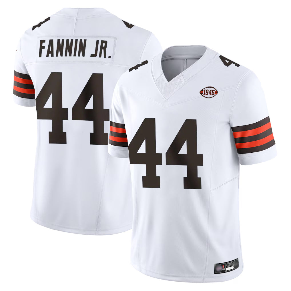 tocy C.Browns #44 Harold Fannin Jr. Player White Vapor F.U.S.E. Limited Home Game Stitched Jerseys