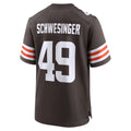 tocy C.Browns #49 Carson Schwesinger Brown 2025 Draft Game Stitched Jerseys