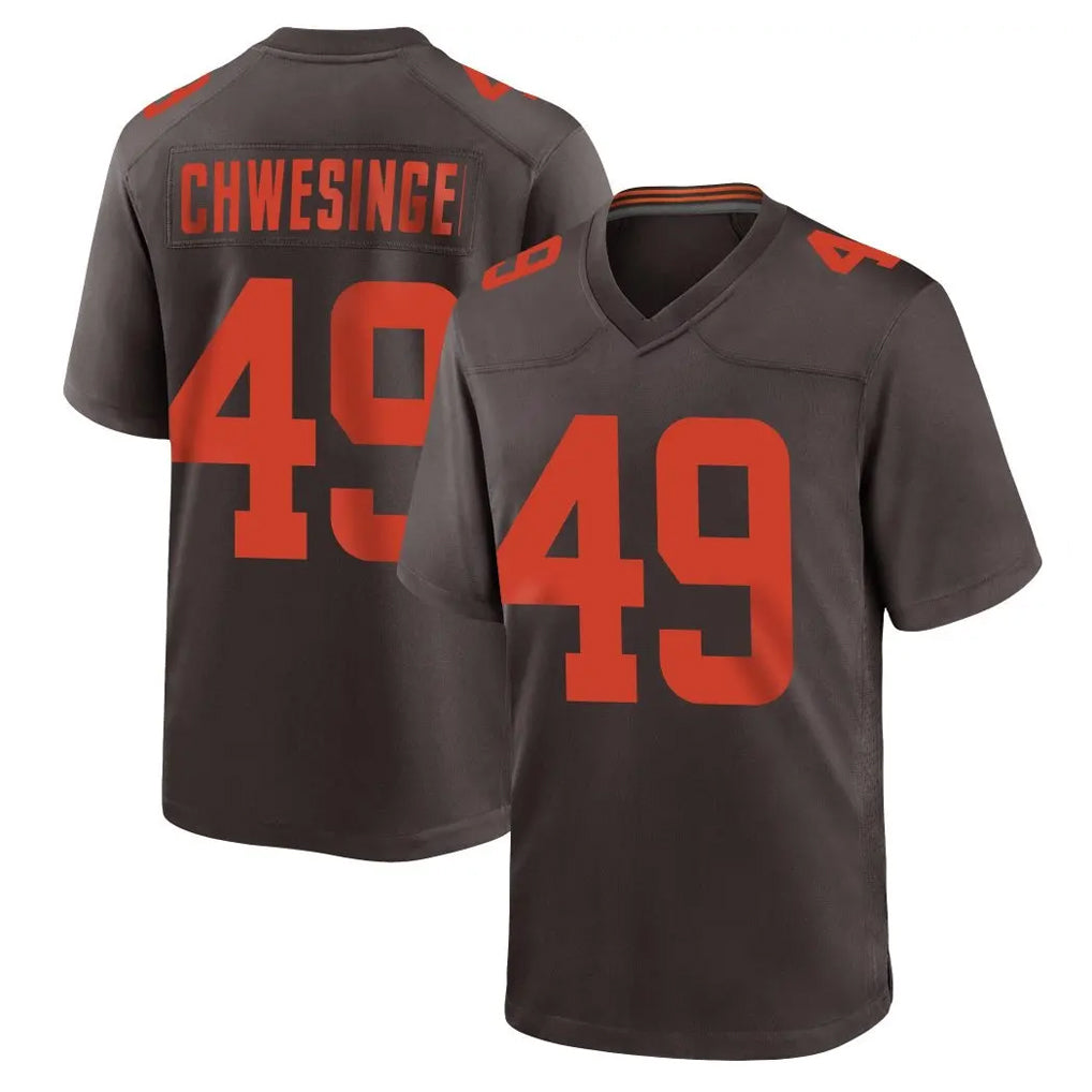 tocy C.Browns #49 Carson Schwesinger Player Brown Alternate Home Game Stitched Jerseys